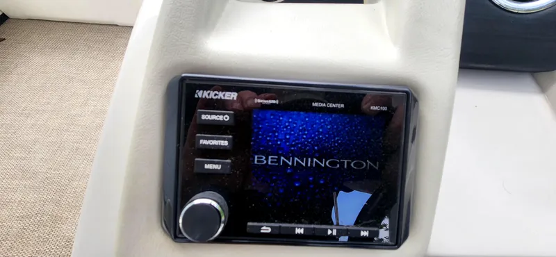 Slide: The Image of Kicker media center display in 2020 Bennington R 25 RSBA boat. - 16
