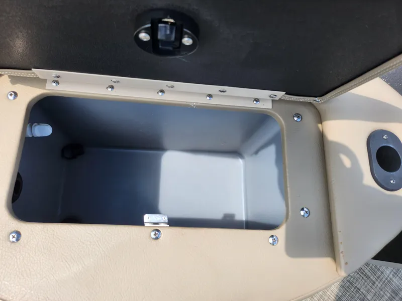 Slide: The Image of Open storage compartment in 2016 SunCatcher V20 Fish & Cruise boat. - 25