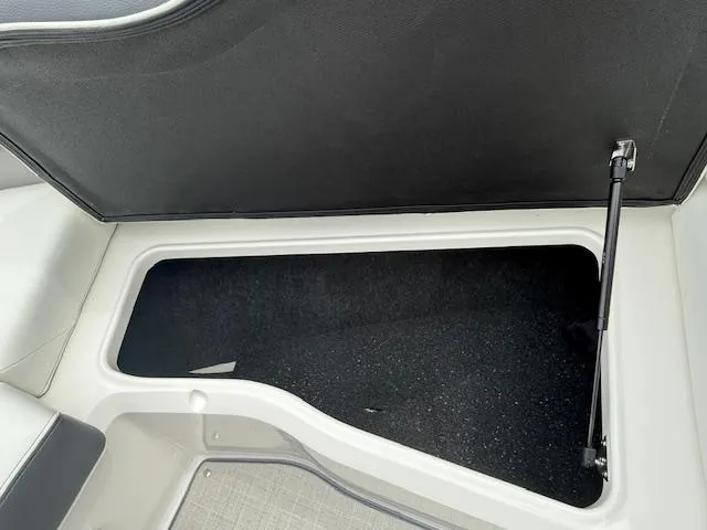 Slide: The Image of Storage compartment in 2023 Regal LS6 boat, featuring sleek design and ample space. - 19