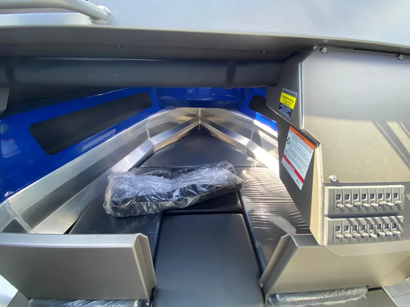 Slide: The Image of 2025 Stabicraft 2350 Supercab interior with modern design and control panel. - 12