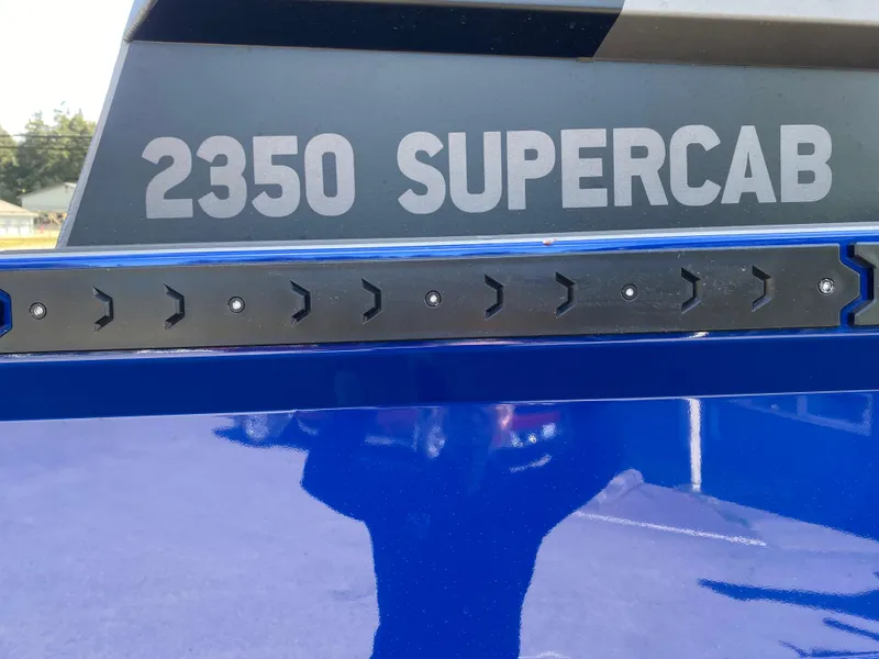 Slide: The Image of 2025 Stabicraft 2350 Supercab boat detail with bold lettering. - 5