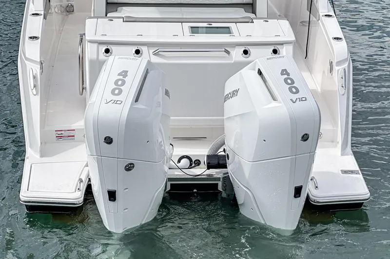 Slide: The Image of 2024 Tiara Yachts 34 LS with dual Mercury 400 V10 outboard engines. - 20