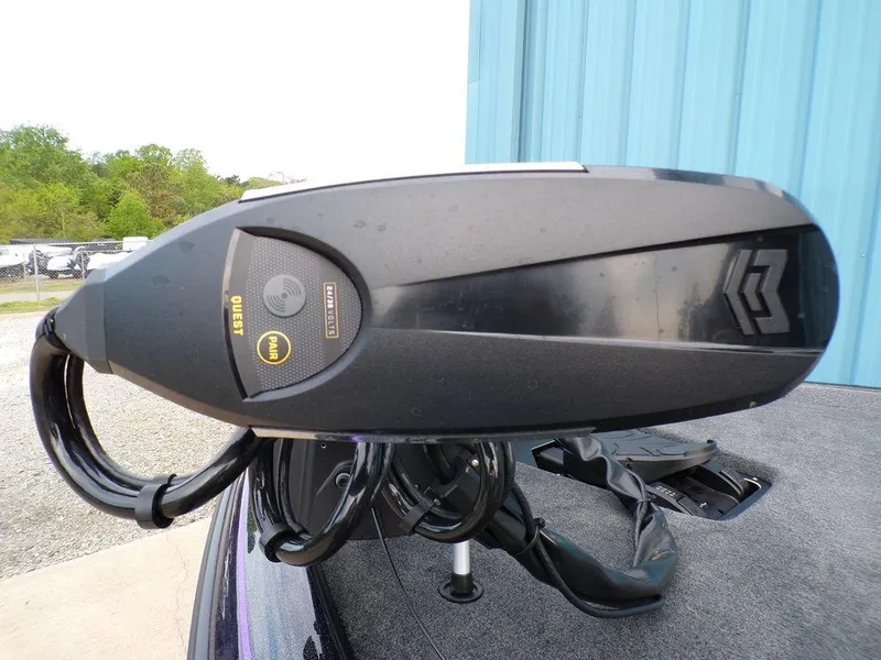 Slide: The Image of 2025 Skeeter ZXR20 boat motor, close-up view, showcasing sleek design and advanced features. - 3