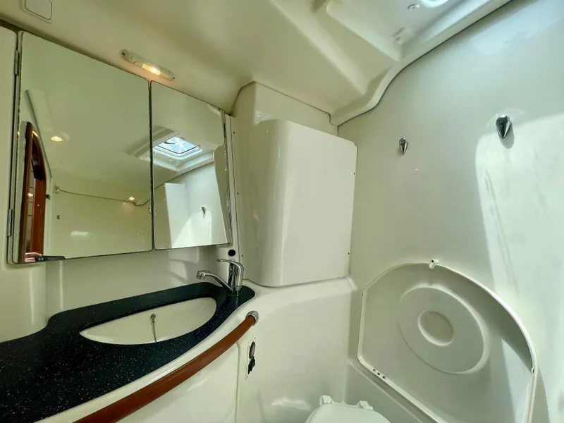 Slide: The Image of Bathroom interior of 2004 Beneteau Oceanis Clipper 473 yacht, featuring sleek design and modern fixtures. - 41