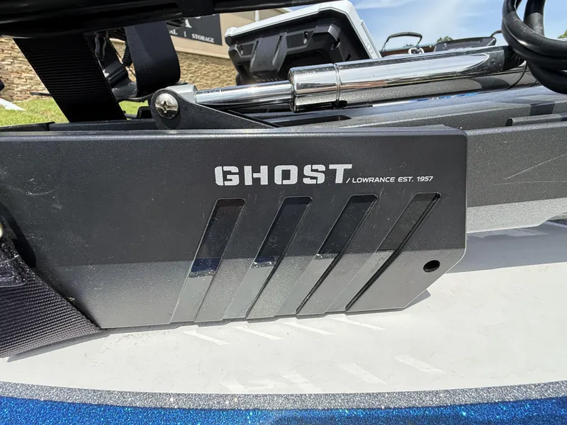 Slide: The Image of Trolling motor on Nitro Z20 Pro 2022 boat, featuring Lowrance Ghost branding. - 12