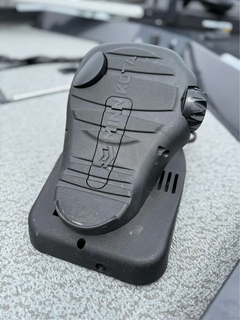 Slide: The Image of Close-up of Minn Kota foot pedal on 2021 G3 Sportsman 1710 boat. - 4