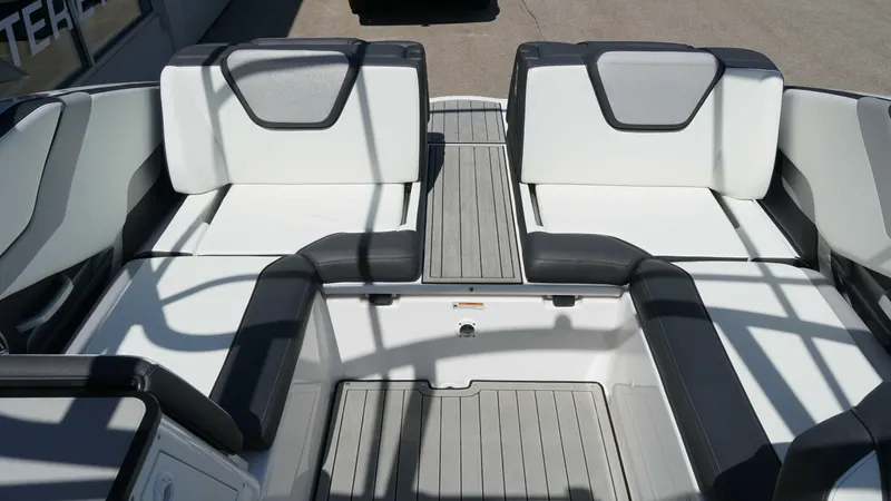 Slide: The Image of 2021 Yamaha Boats 252SD interior with sleek seating and modern design. - 16