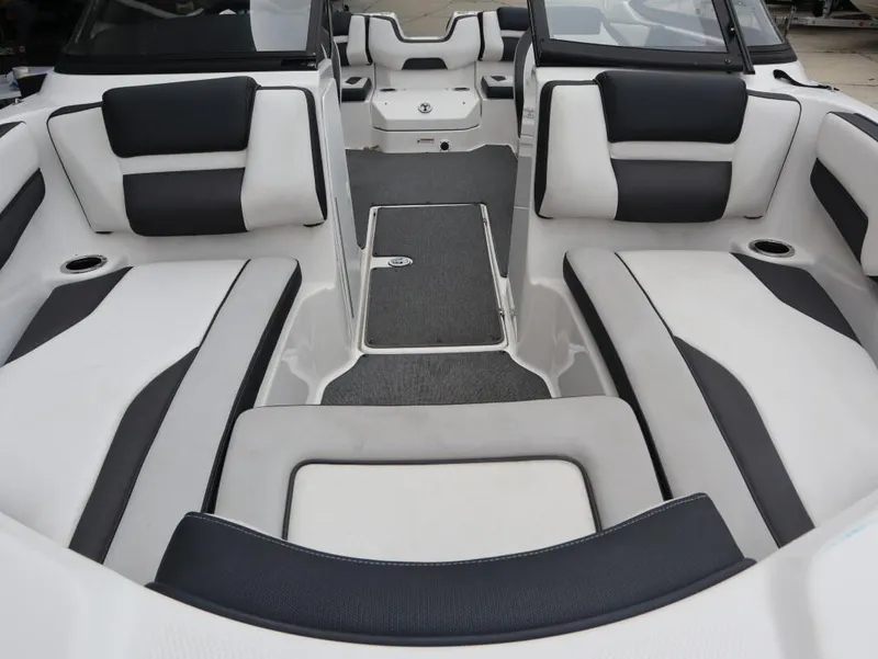 Slide: The Image of 2019 Yamaha Boats SX195 interior with sleek seating and modern design. - 11