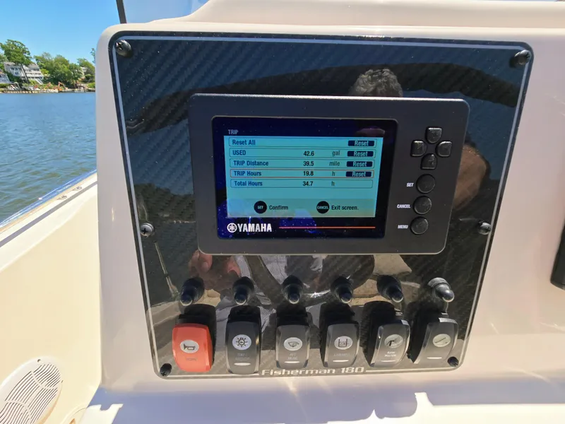 Slide: The Image of Control panel of 2023 Grady-White Fisherman 180 boat with Yamaha display. - 10