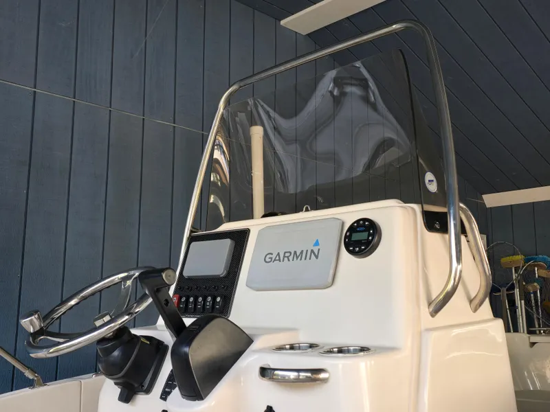 Slide: The Image of 2023 Grady-White Fisherman 180 boat console with Garmin navigation system. - 43