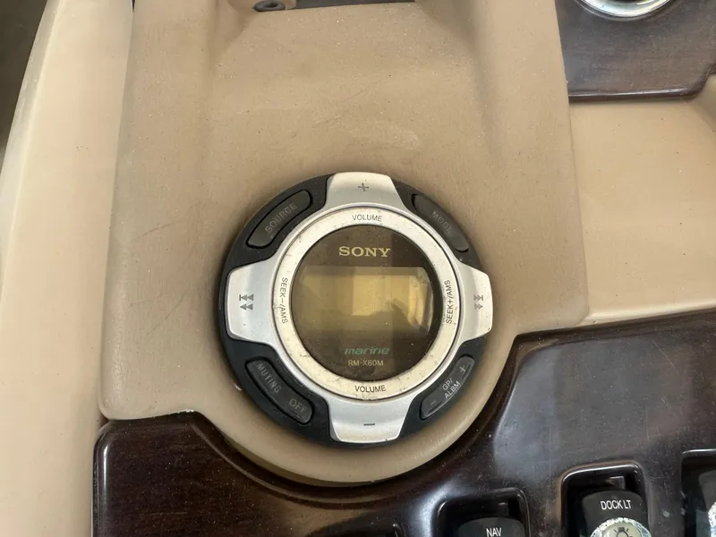 Slide: The Image of Sony marine audio control on 2014 Bennington 2550 RCB boat dashboard. - 18