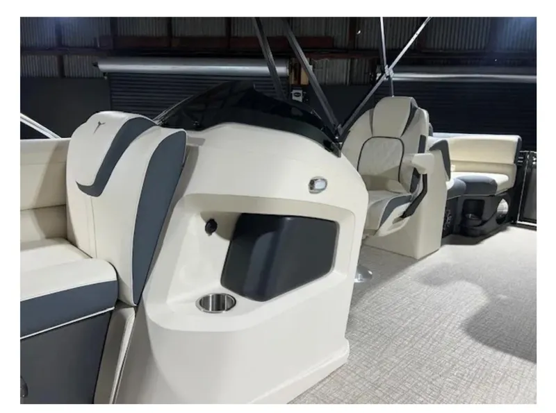 Slide: The Image of 2025 Tahoe LTZ boat interior with modern seating and sleek design. - 4