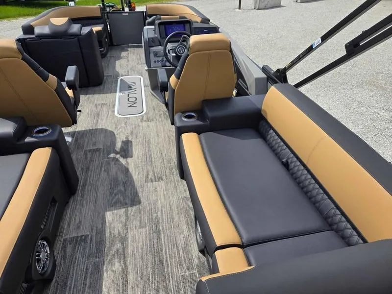 Slide: The Image of 2025 Avalon Catalina Quad Lounge Shift interior with luxurious seating and modern design. - 6