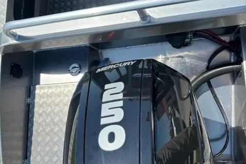 Slide: The Image of 2024 Alukin CW750 boat with Mercury 250 engine, showcasing sleek design and power. - 17