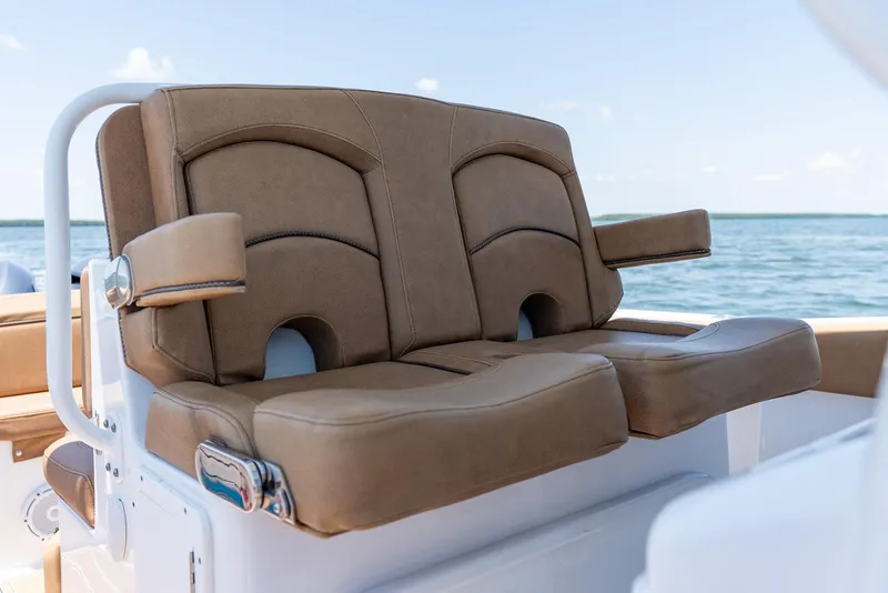 Slide: The Image of 2021 Sea Hunt Ultra 275 SE boat seats with ocean view. - 26