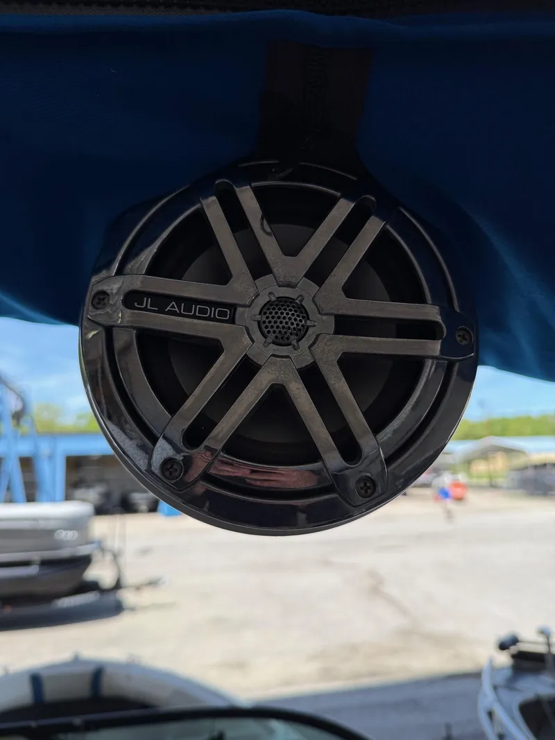 Slide: The Image of Close-up of JL Audio speaker on 2017 Regal 2300 RX Surf boat. - 11