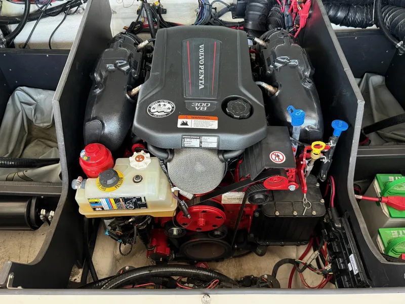 Slide: The Image of Engine compartment of a 2017 Regal 2300 RX Surf boat with Volvo Penta V8 engine. - 14