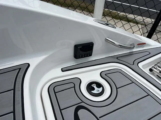 Slide: The Image of Tahoe 1950 boat deck, 2023 model, featuring sleek design and modern fittings. - 5