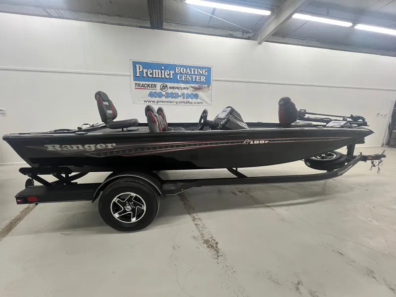 Slide: The Image of 2024 Ranger RT188P fishing boat on trailer at Premier Boating Center. - 5