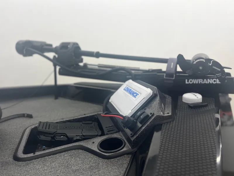 Slide: The Image of 2024 Ranger RT188P boat with Lowrance electronics and trolling motor setup. - 7