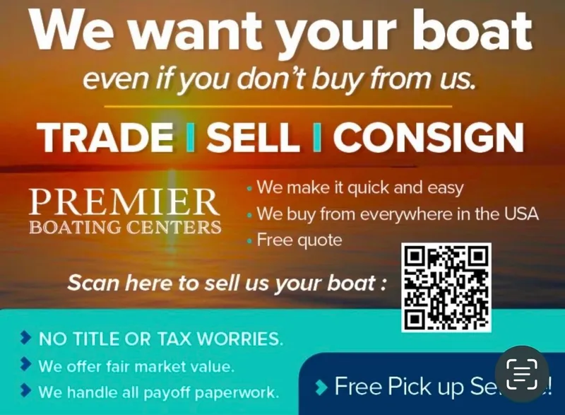 Slide: The Image of Premier Boating Centers ad for trading, selling, consigning boats; features Vexus 2080, 2021 model. - 17