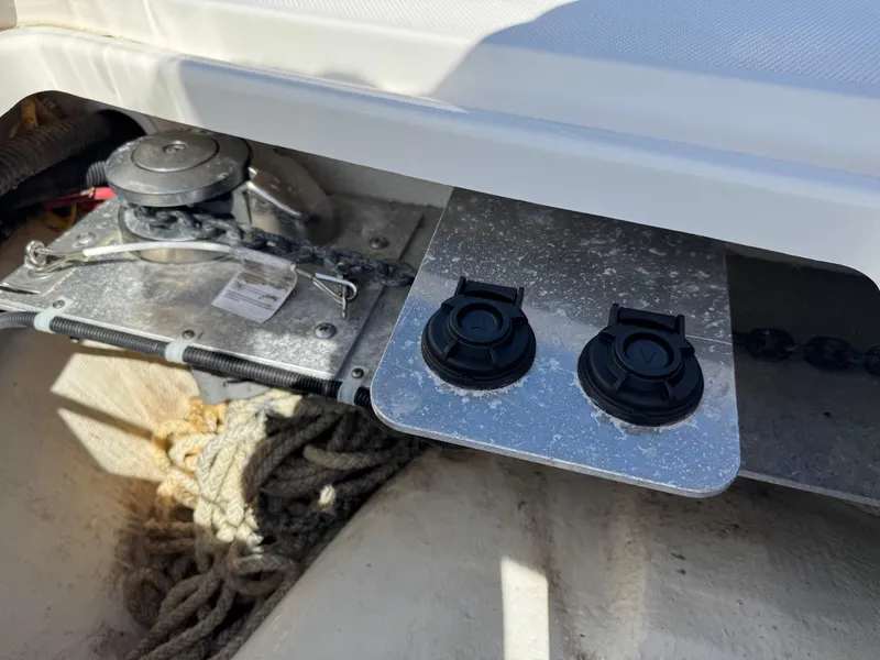 Slide: The Image of Anchor winch and rope storage on 2020 World Cat 280 DC-X boat. - 27