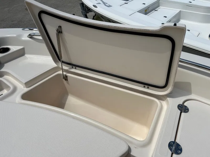 Slide: The Image of Open storage compartment on 2014 Grady-White 251 Coastal Explorer boat. - 9
