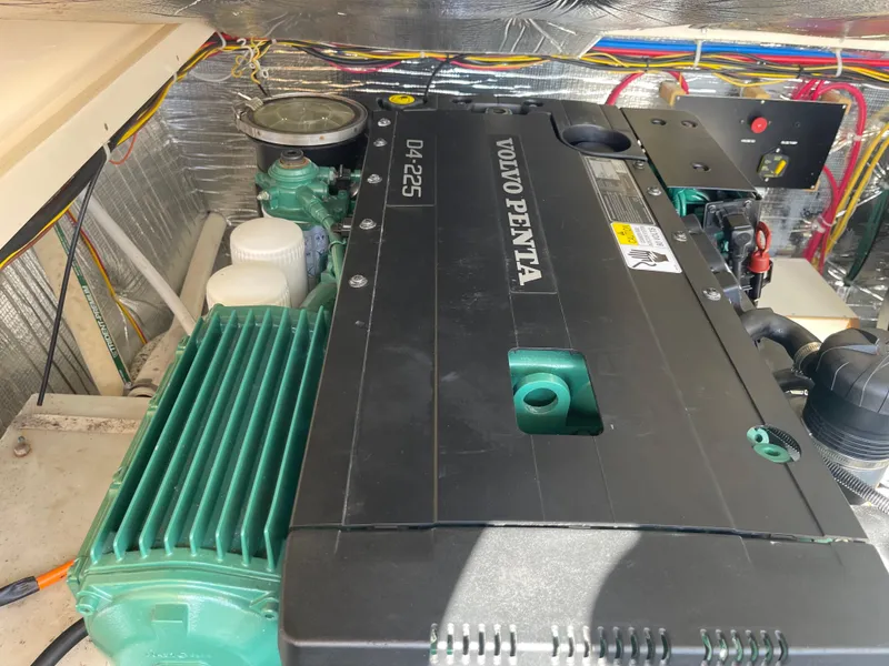 Slide: The Image of Engine compartment of a 2015 Fortier 30 boat with Volvo Penta engine. - 30