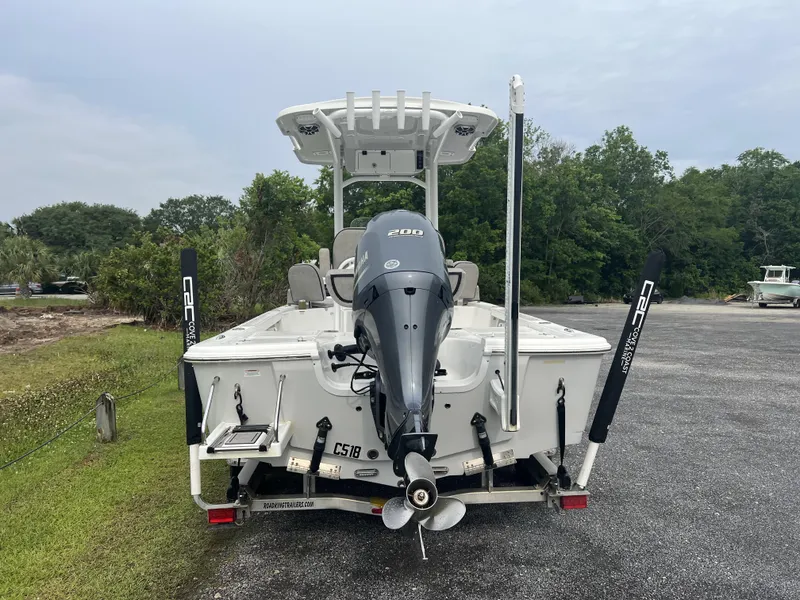 Slide: The Image of 2021 Sea Pro 228 Bay boat with Yamaha 200 engine, parked on a trailer. - 8