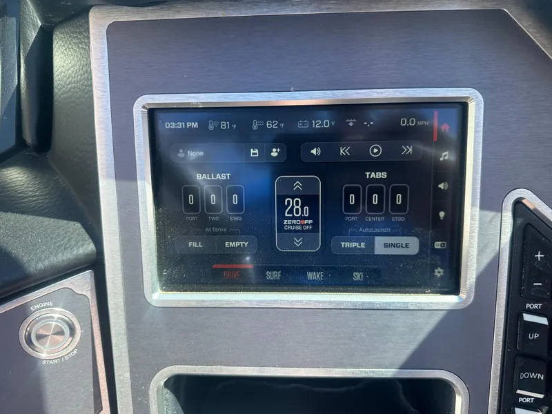 Slide: The Image of Dashboard of a 2020 MasterCraft XT20 boat showing control panel and settings. - 10