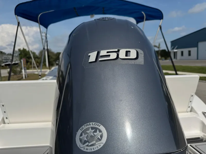 Slide: The Image of 2019 Sea Fox 206 Commander boat with 150 horsepower engine, featuring ultra-low emission technology. - 10