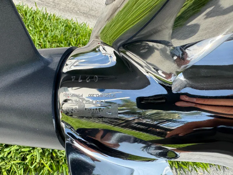Slide: The Image of Close-up of a 2019 Sea Fox 206 Commander boat propeller on grass. - 12