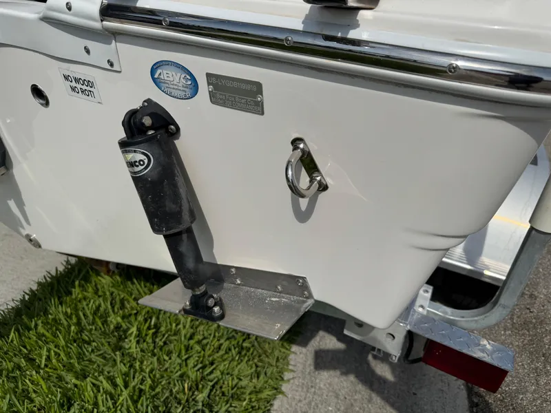 Slide: The Image of 2019 Sea Fox 206 Commander boat transom with trim tab and hardware. - 7