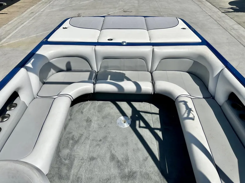 Slide: The Image of 2006 Calabria Boats Cal-Air Pro-V wakeboard boat interior with spacious seating. - 8