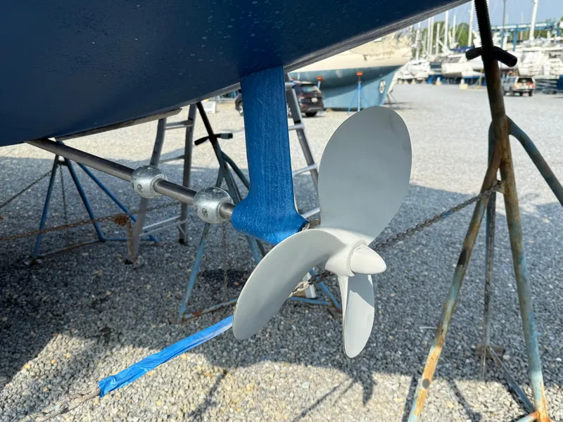 Slide: The Image of Propeller of 1997 Westerly Oceanlord sailboat on dry dock. - 3
