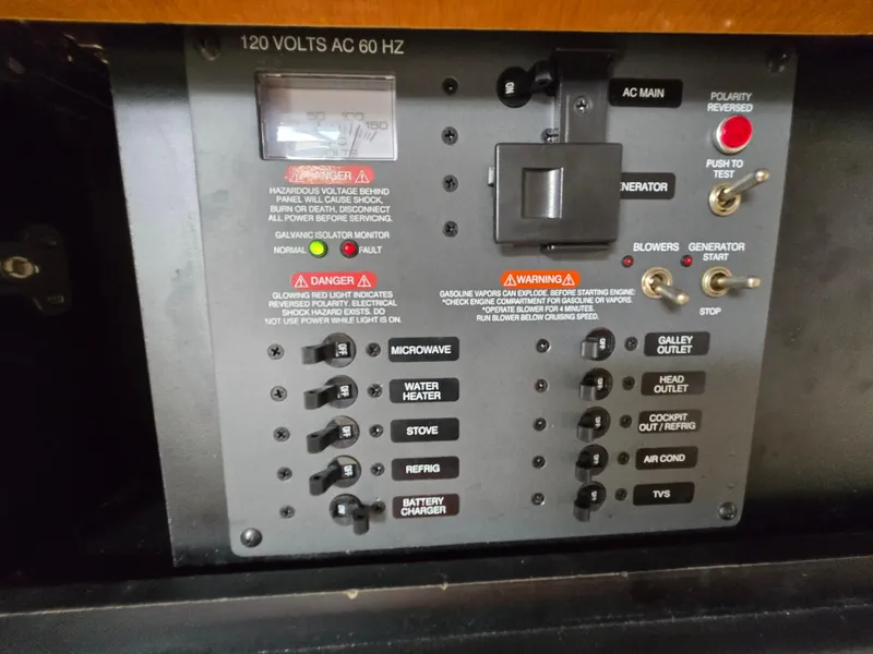 Slide: The Image of Electrical control panel of a 2008 Chaparral 290 Signature boat. - 31