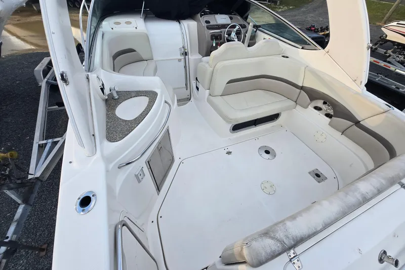 Slide: The Image of 2008 Chaparral 290 Signature boat interior with seating and helm. - 45