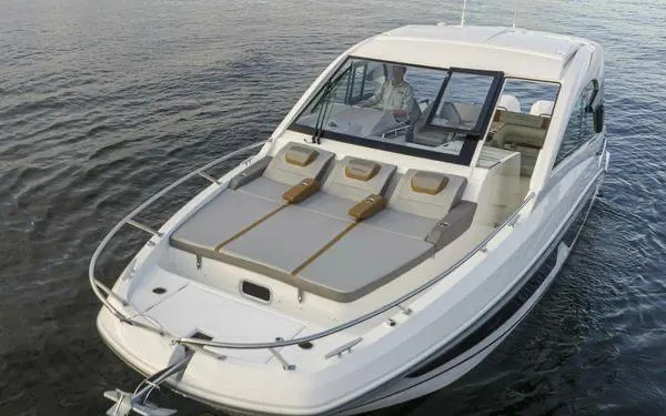 Slide: The Image of 2023 Beneteau GT32 boat on water, featuring sleek design and spacious deck. - 4