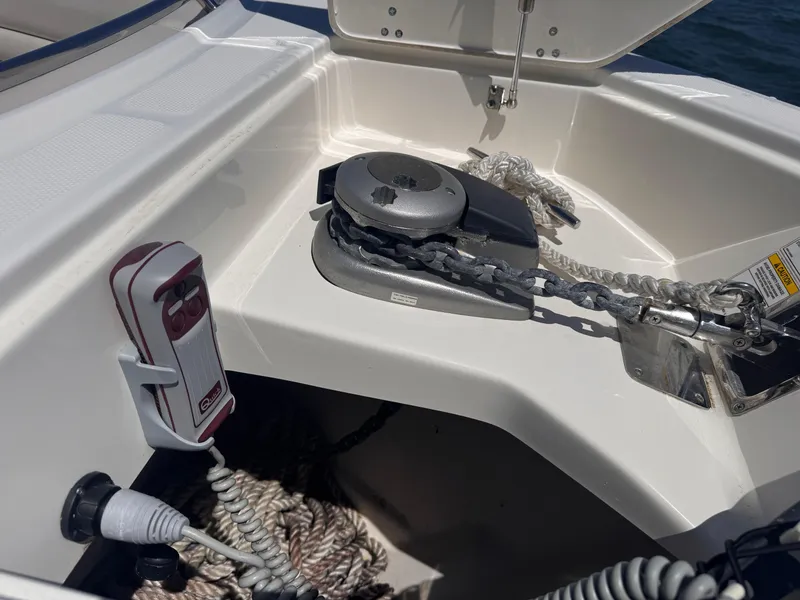 Slide: The Image of 2018 Boston Whaler 330 Outrage anchor system with chain and rope storage. - 42