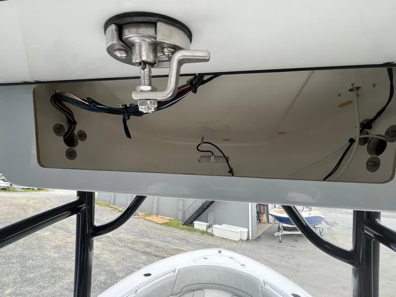 Slide: The Image of 2020 Sportsman Open 232 Center Console boat wiring and latch detail. - 20