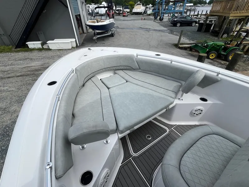 Slide: The Image of 2020 Sportsman Open 232 Center Console boat with spacious seating and modern design. - 8