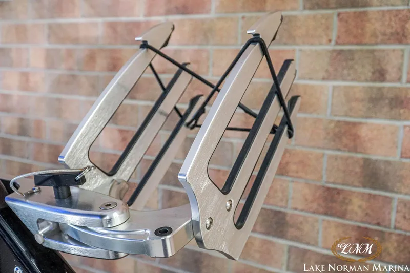 Slide: The Image of Stainless steel wakeboard rack on 2016 Chaparral 227 SSX SURF boat, Lake Norman Marina. - 25