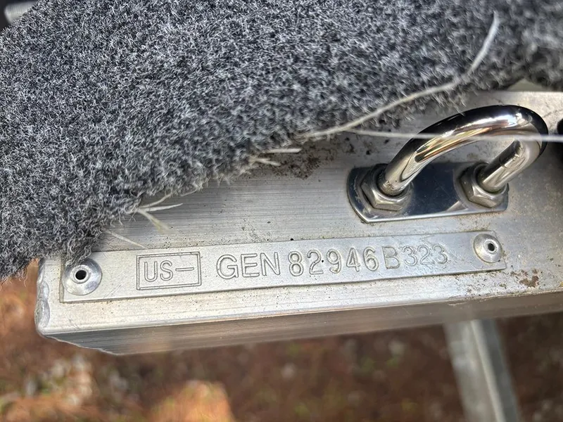 Slide: The Image of 2023 SunCatcher Fusion 22RC boat identification plate with serial number. - 25