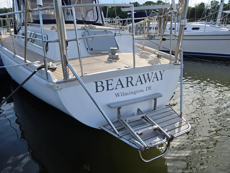 Slide: The Image of 1985 Amel Maramu sailboat "Bearaway" docked in Wilmington, DE marina. - 7