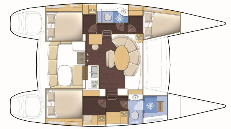 Slide: The Image of Manufacturer Provided Image: Lagoon 380 3 Cabin Layout Plan - 17