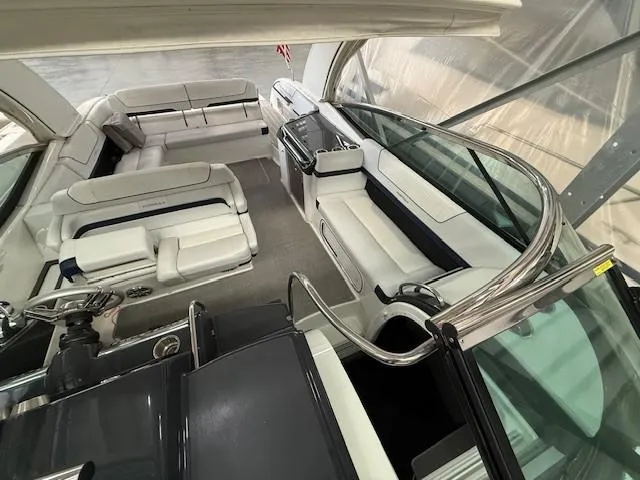 Slide: The Image of 2020 Formula 350 Sun Sport boat interior with luxurious seating and modern design. - 25
