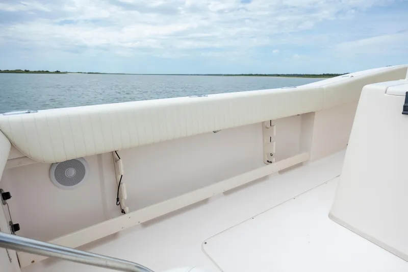 Slide: The Image of 2011 Grady-White Canyon 366 boat interior with ocean view. - 28
