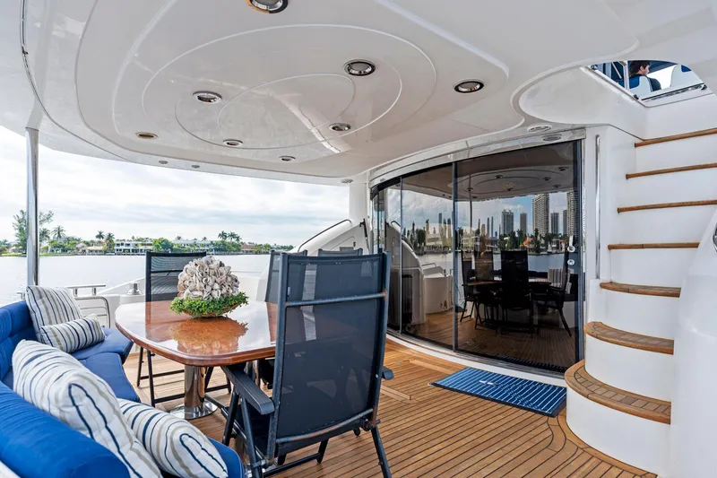 Slide: The Image of Luxurious 2006 Sunseeker 75 Yacht deck with elegant seating and dining area. - 18