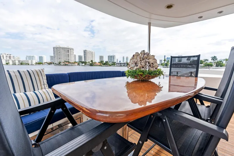 Slide: The Image of Luxurious Sunseeker 75 Yacht 2006 deck with elegant seating and waterfront view. - 19