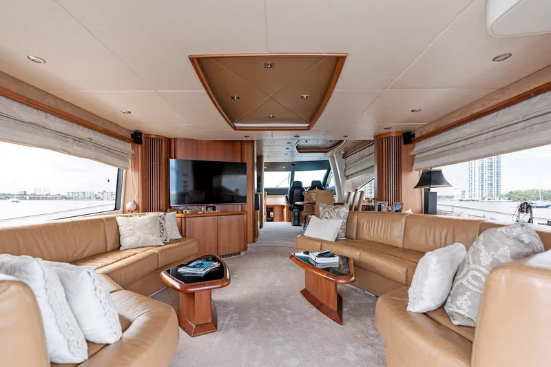 Slide: The Image of Luxurious interior of a 2006 Sunseeker 75 Yacht with elegant seating and modern amenities. - 20